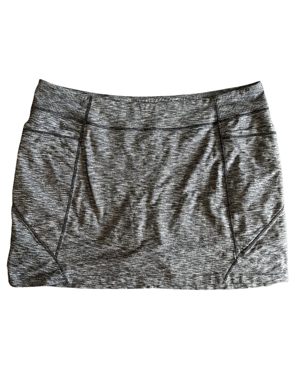 Athleta Excursion Skort Gray Space Dye Athletic Skirt Built-In Shorts Pockets 1X